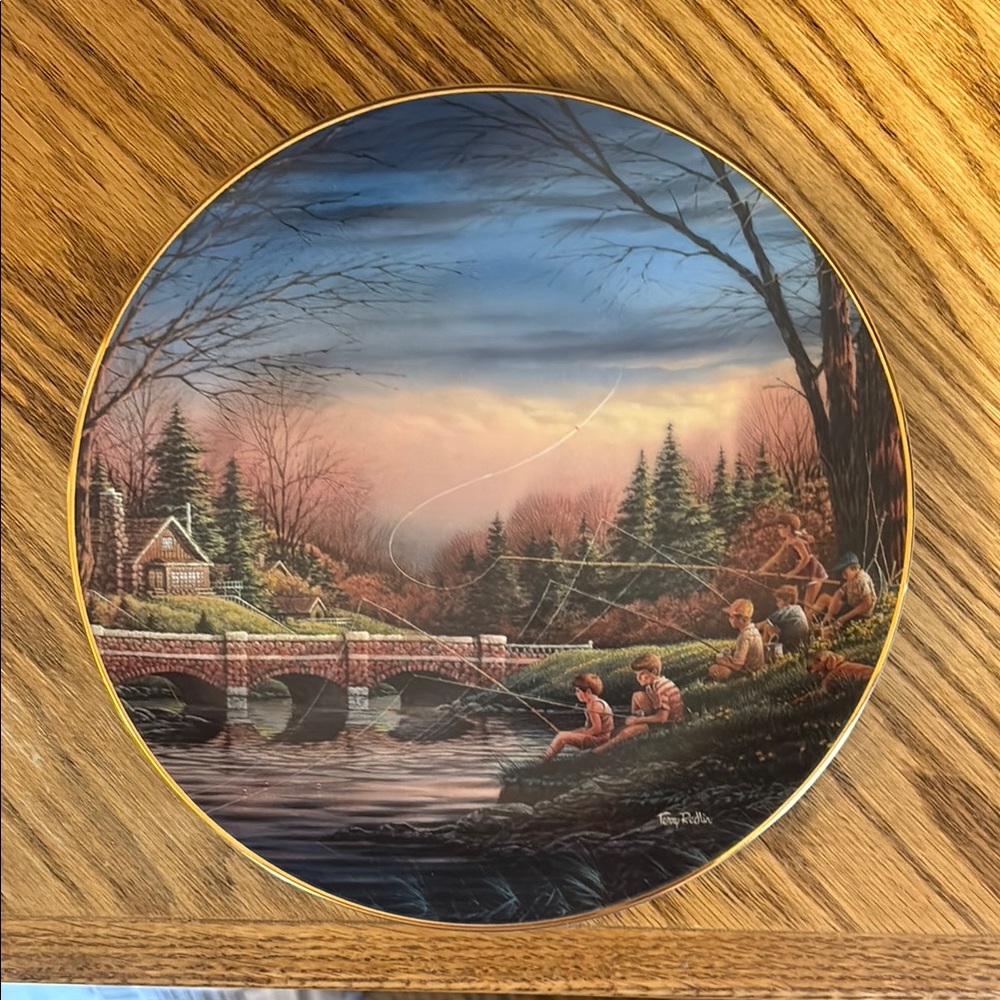 Decorative Plate with Scenic Landscape